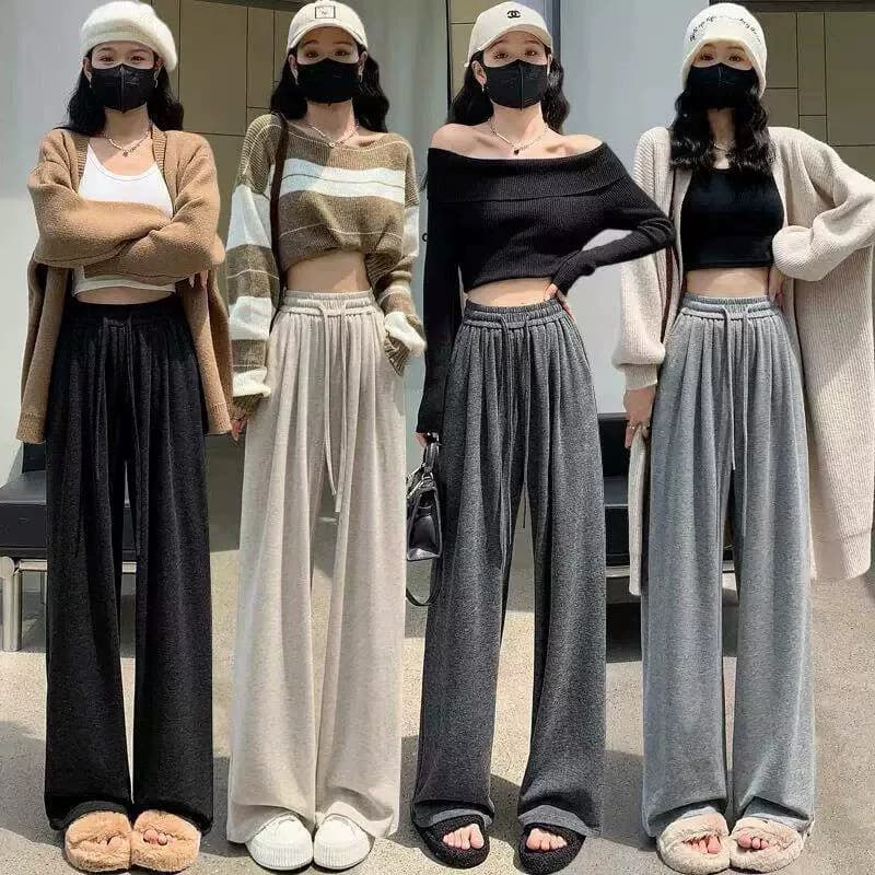 糯米裤女春秋慵懒感软糯百搭高腰垂感阔腿裤显瘦ak - 缩略图2