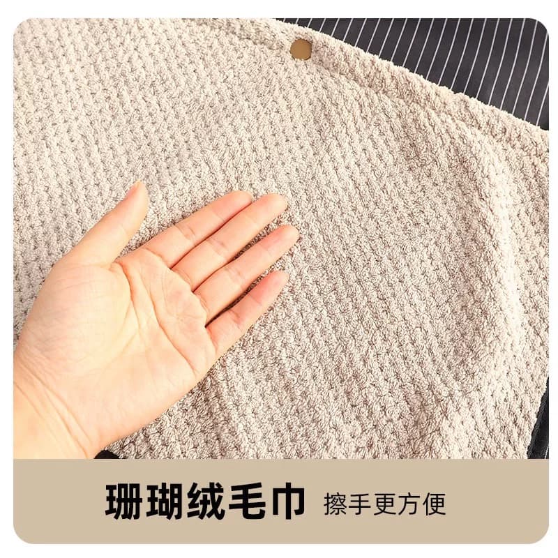 可拆卸新款擦手巾围裙厨房家用防水防油加厚家务围裙 - 缩略图4