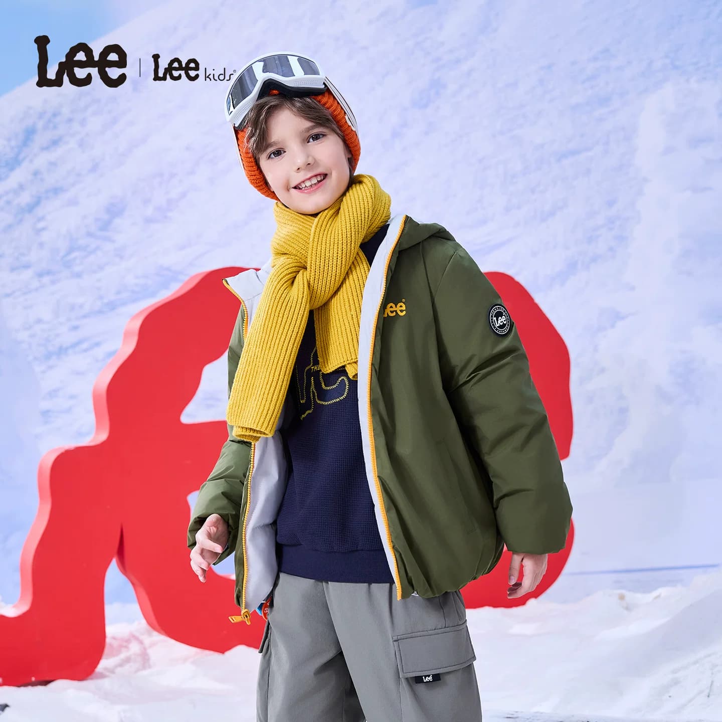 lee kids童装羽绒服秋冬新款舒适防风加厚保暖男女童连帽长袖外套 - 缩略图4