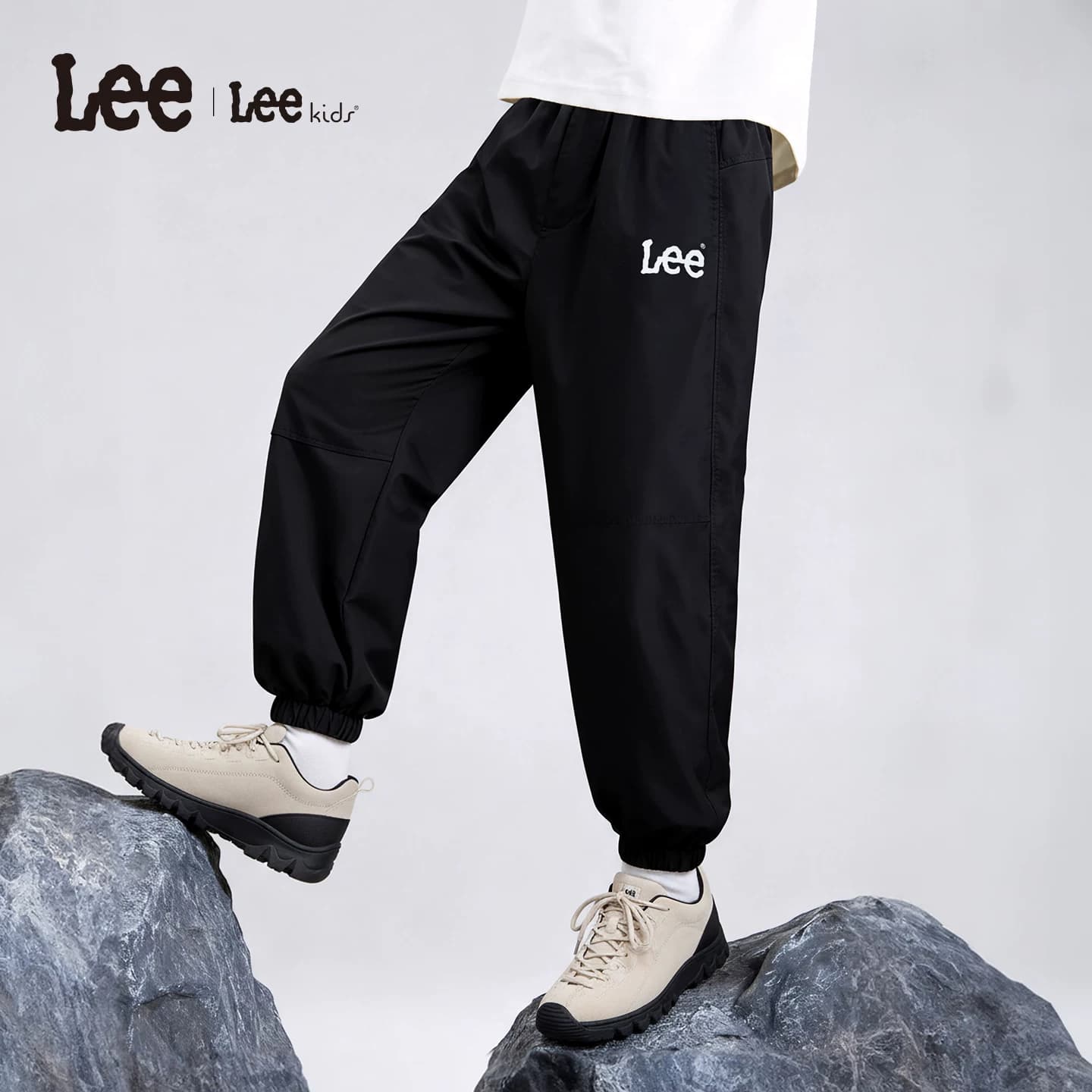 Lee kids儿童梭织加绒保暖束脚长裤秋冬新款男童女童休闲运动长裤 - 缩略图3