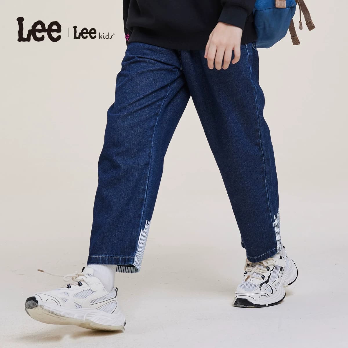 Lee kids儿童牛仔裤长裤宽松直筒男女中大童秋冬新款休闲时尚洋气 - 缩略图4
