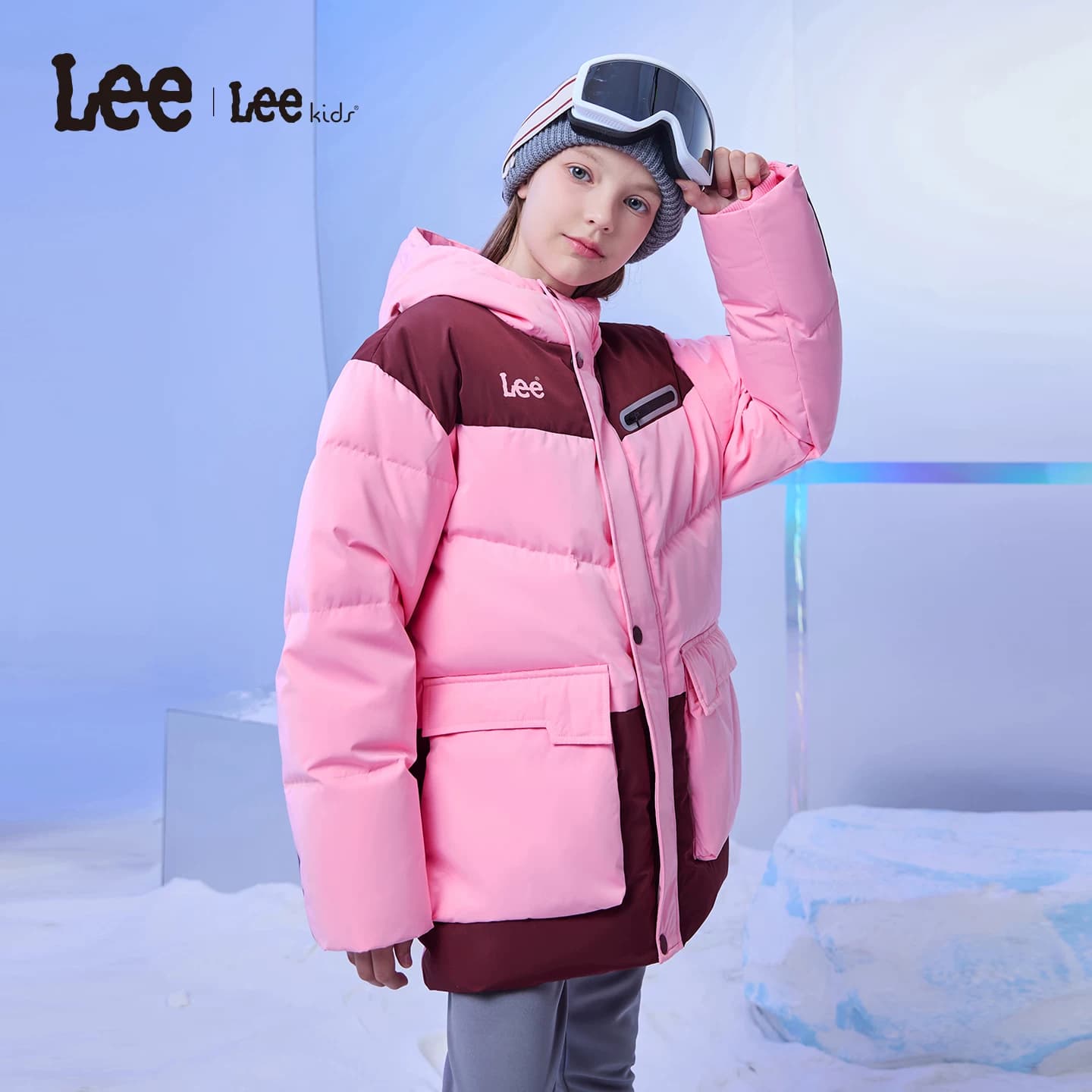 Lee kids儿童厚款羽绒服冬季男女中大童防寒保暖宽松百搭连帽外套 - 缩略图5