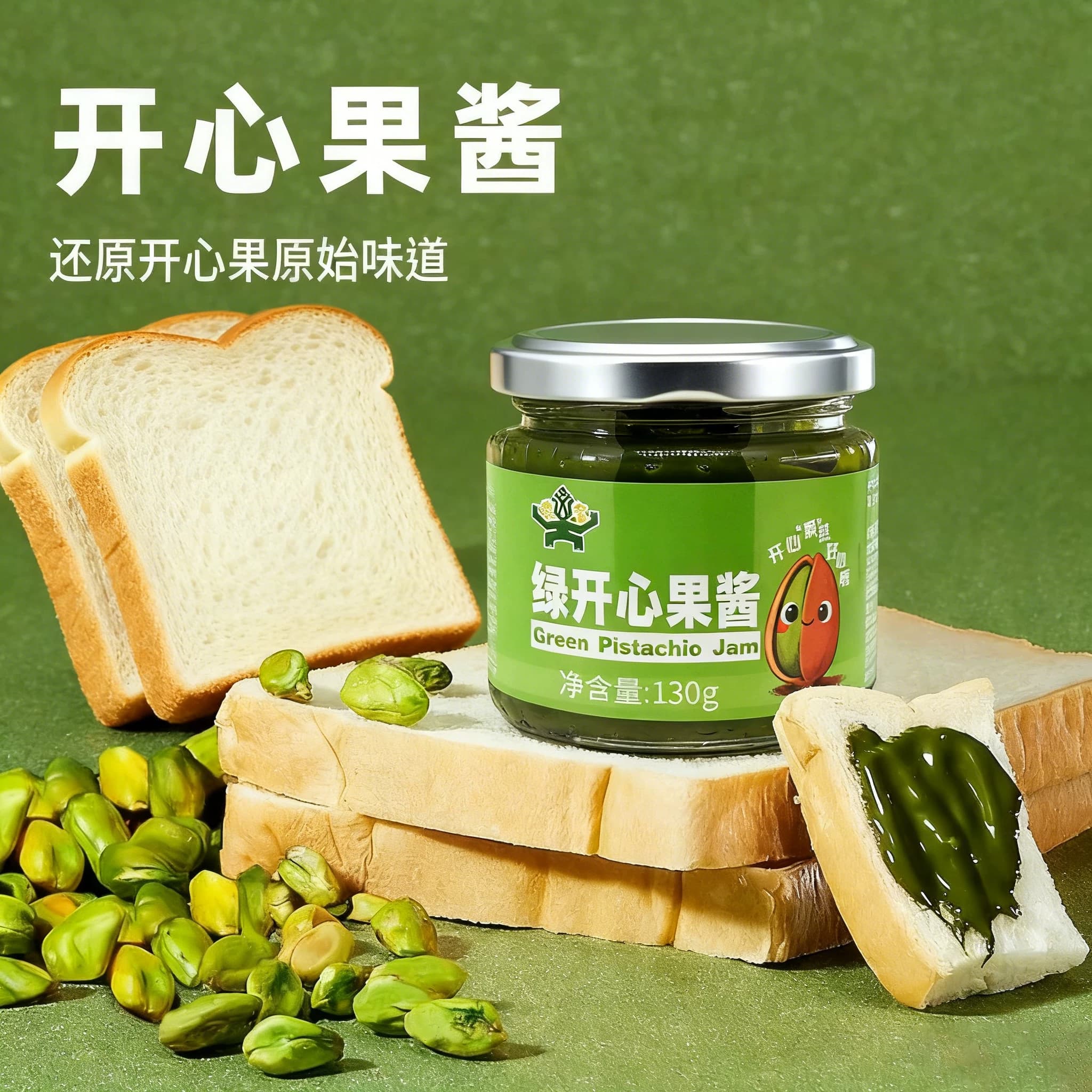 黎宝绿开心果酱130g迪拜巧克力面包丝蛋糕面包咖啡奶茶店烘焙原料 - 缩略图2