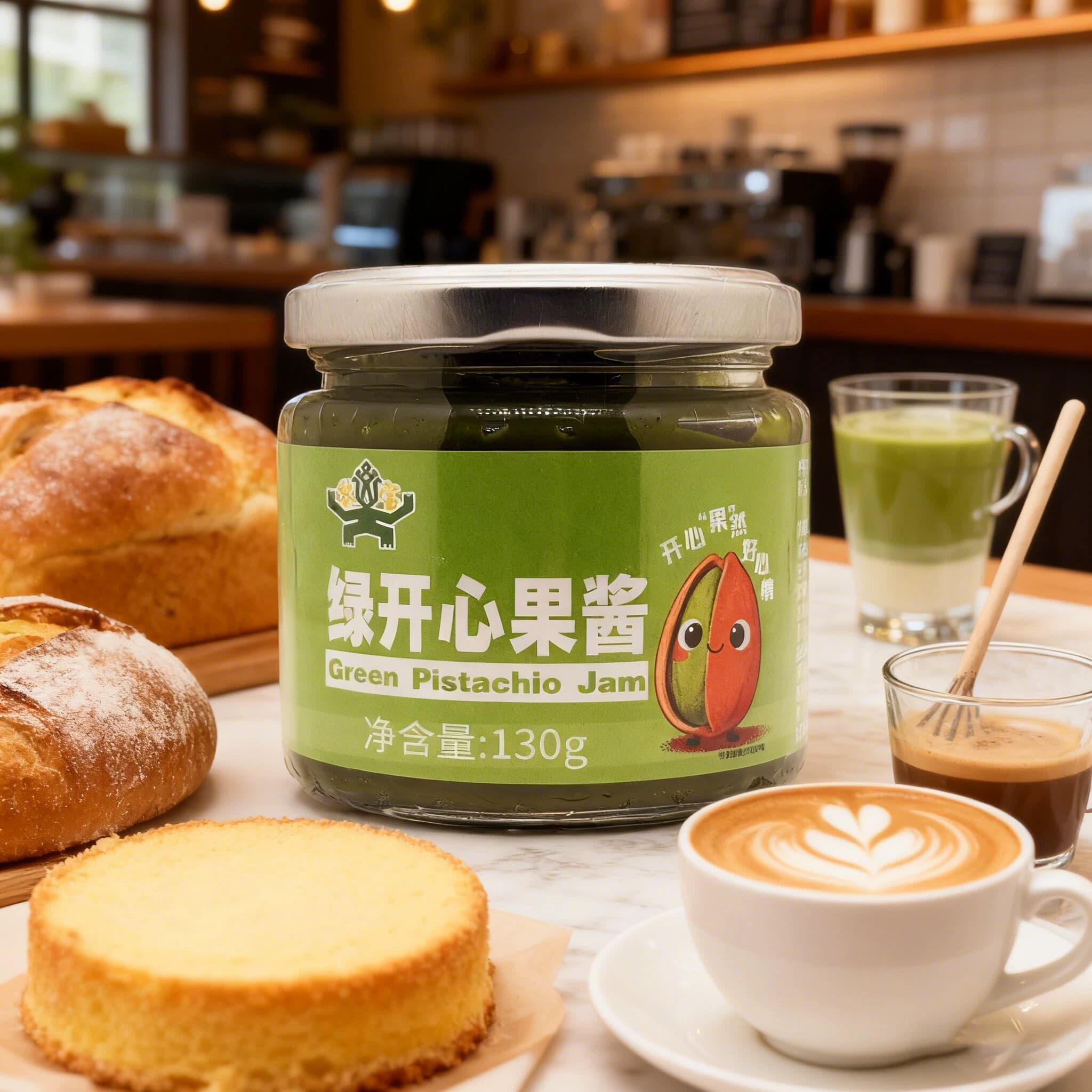 黎宝绿开心果酱130g迪拜巧克力面包丝蛋糕面包咖啡奶茶店烘焙原料 - 缩略图5