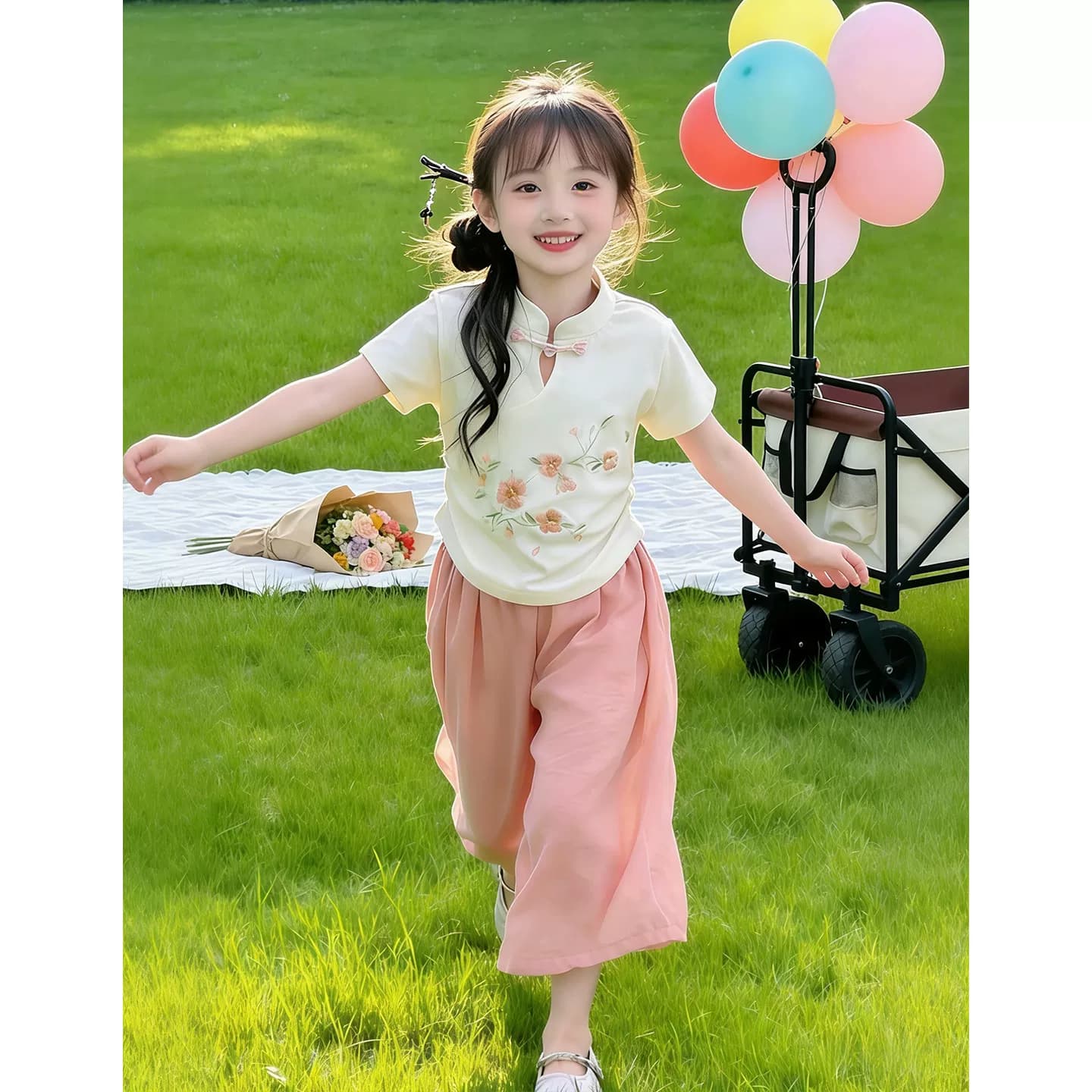 女童汉服夏装2026新款儿童夏季新中式国风衣服小女孩绝美古风套装 - 缩略图4