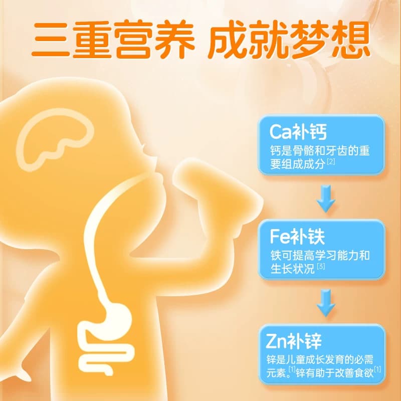 黄金搭档 钙铁锌口服液 儿童青少年液体钙葡萄糖酸钙 补钙铁补锌 - 缩略图4