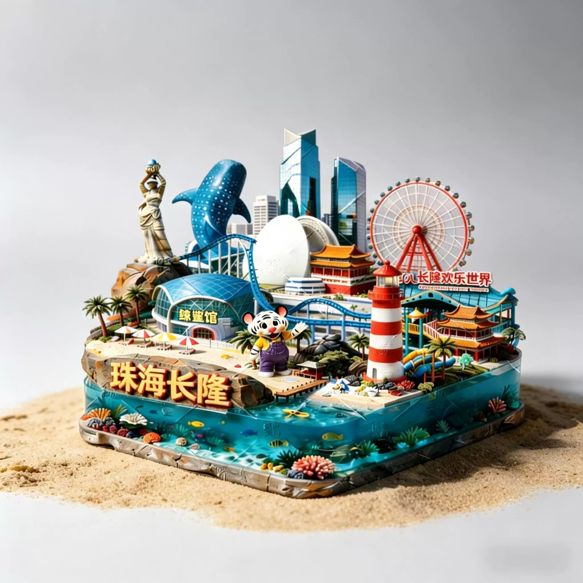 珠海长隆海洋王国金属浮雕冰箱贴创意3d立体磁吸装饰门贴2026新款 - 缩略图4