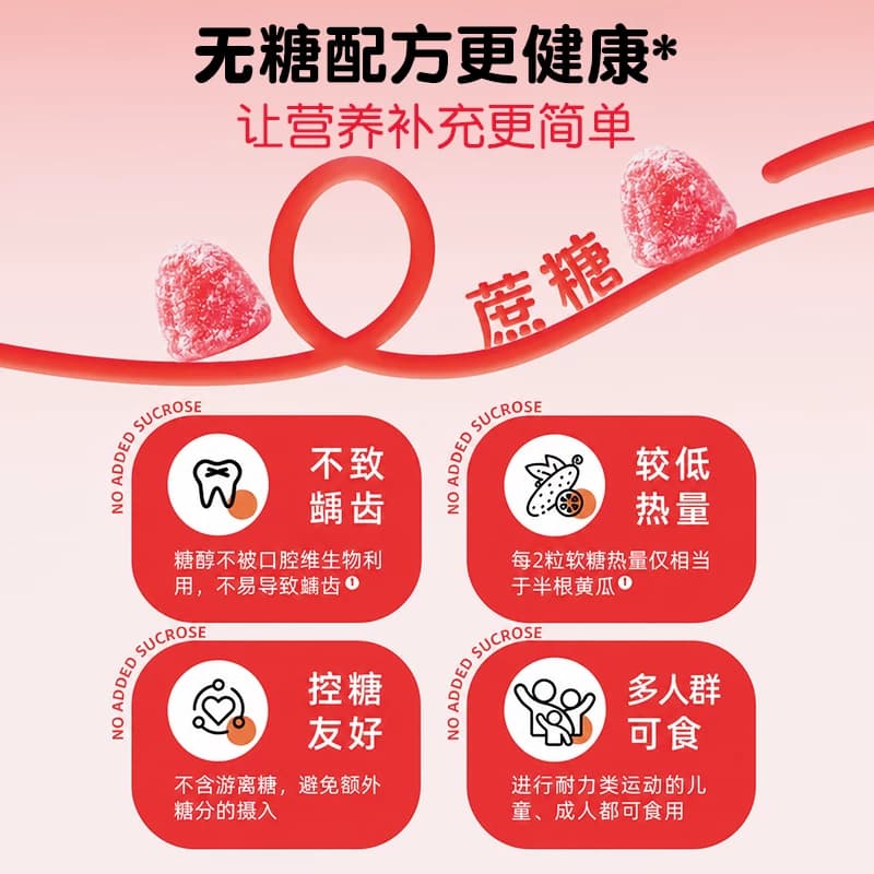 蓝帽认证维生素C软糖儿童成人补充维生素VC刷牙流血水果味软糖 - 缩略图5