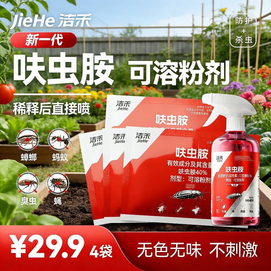 洁未呋虫胶可溶粉剂花圃杀虫剂菜园除蟑螂蚂蚁臭虫2袋装无色无味 - 缩略图2