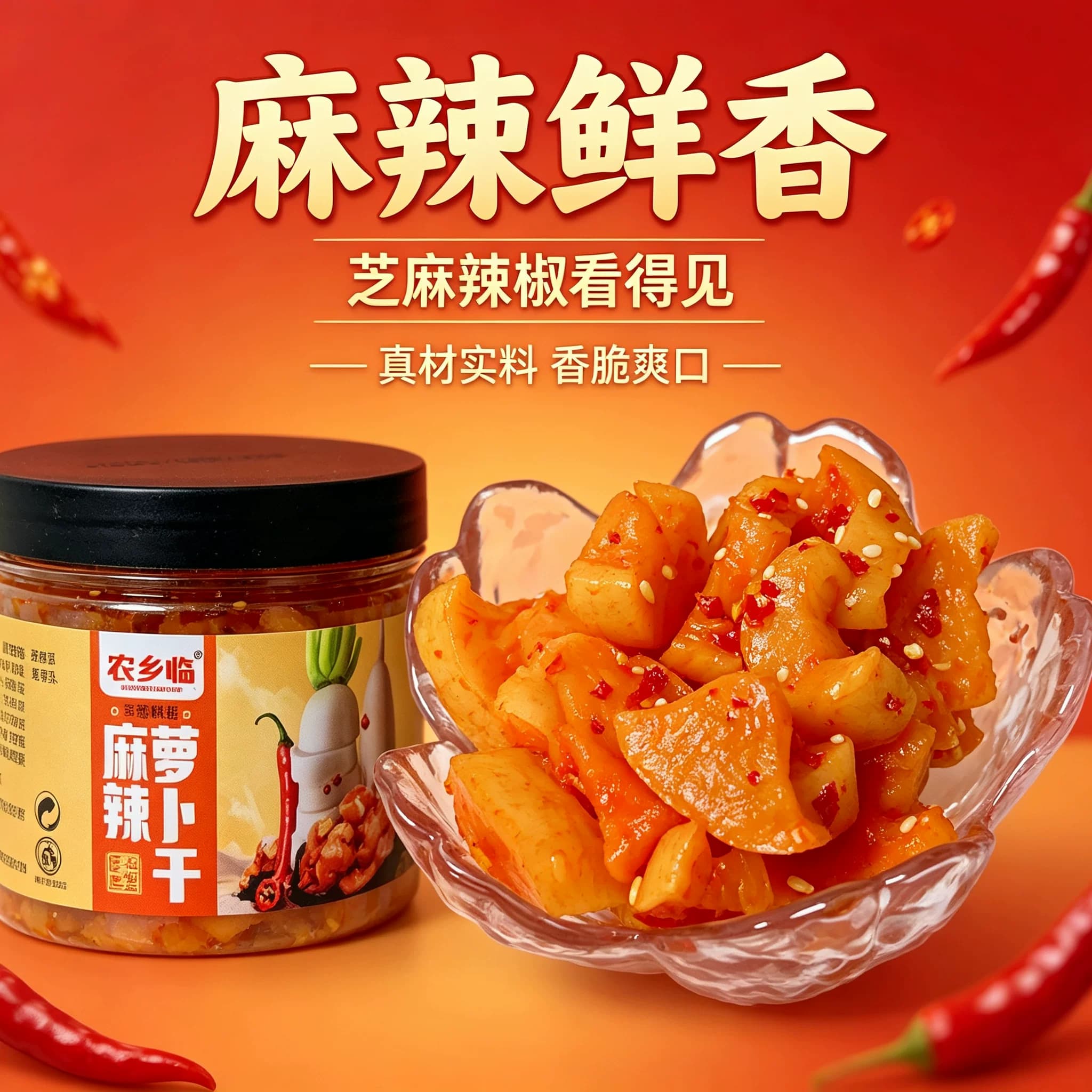 麻辣萝卜干罐装210克下饭菜农家特产酱菜香辣脆萝卜干咸菜罐装 - 缩略图3