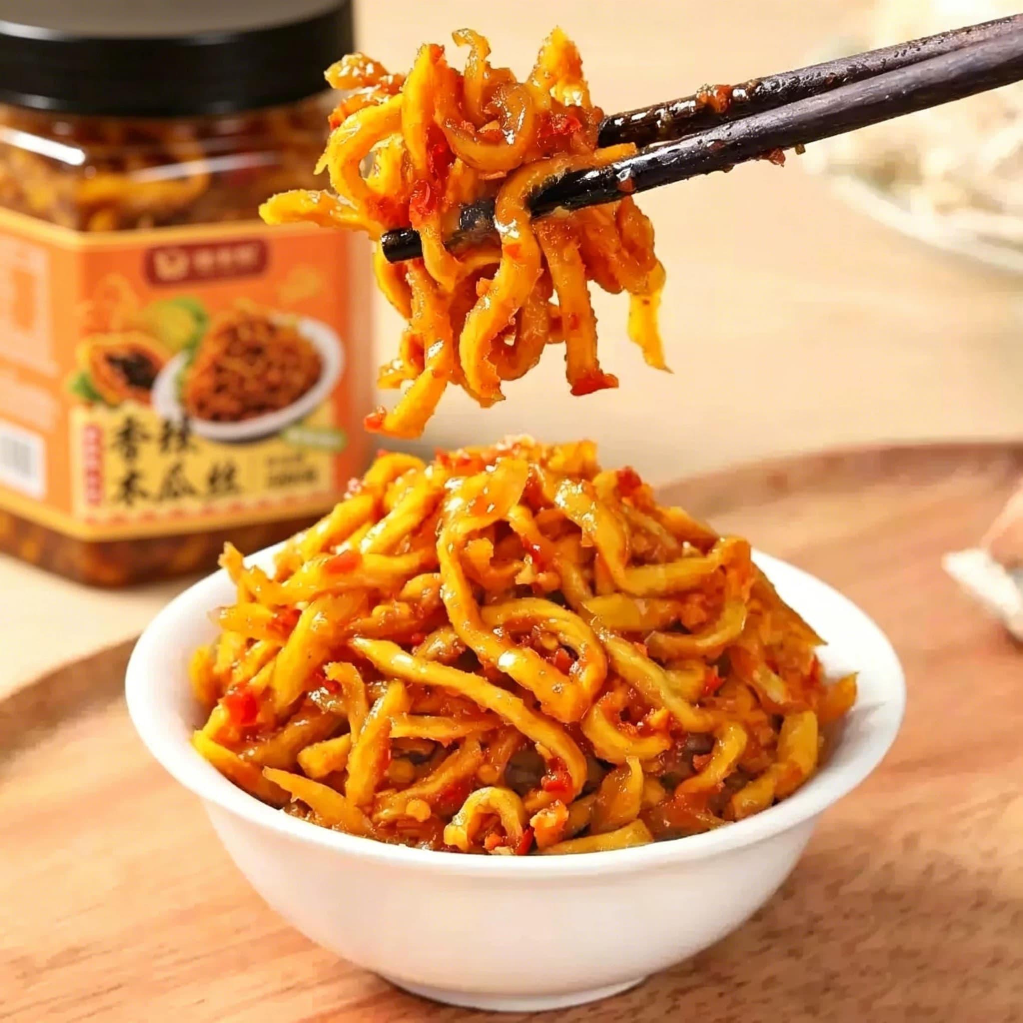香辣木瓜丝下饭菜酱菜即食榨菜广西木瓜条咸菜爽口开胃腌菜脆瓶装 - 缩略图3