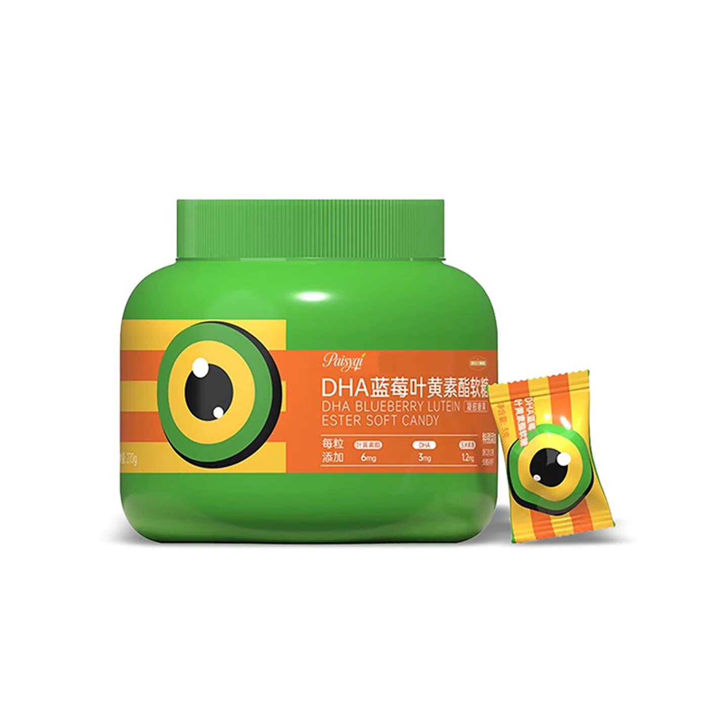 【Paisyqi】DHA蓝莓叶黄素酯软糖罐装270g原装正品便携 - 缩略图4
