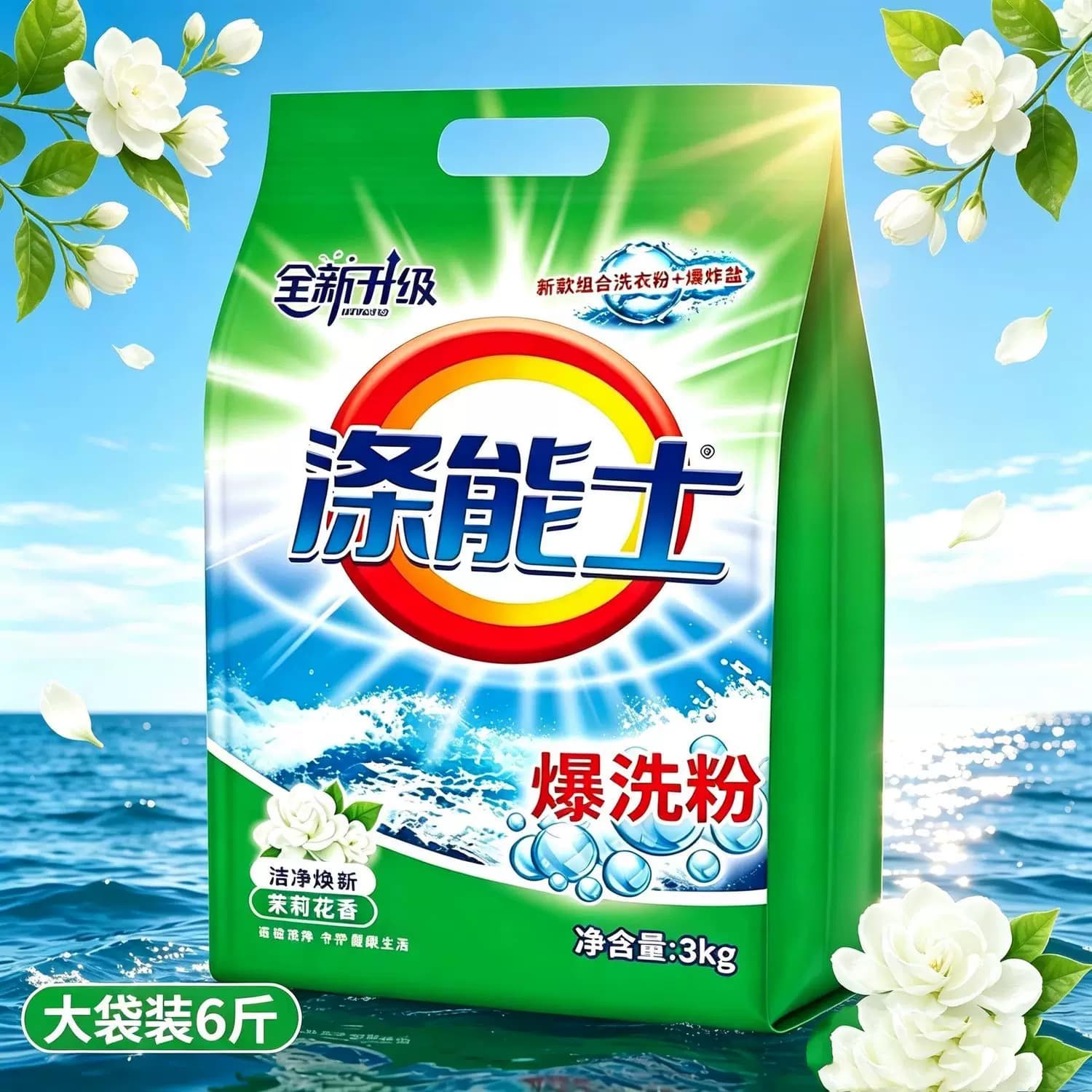 涤能士爆洗粉-洗衣粉爆炸盐组合留香茉莉香氛香护持久6斤超值大包 - 缩略图3