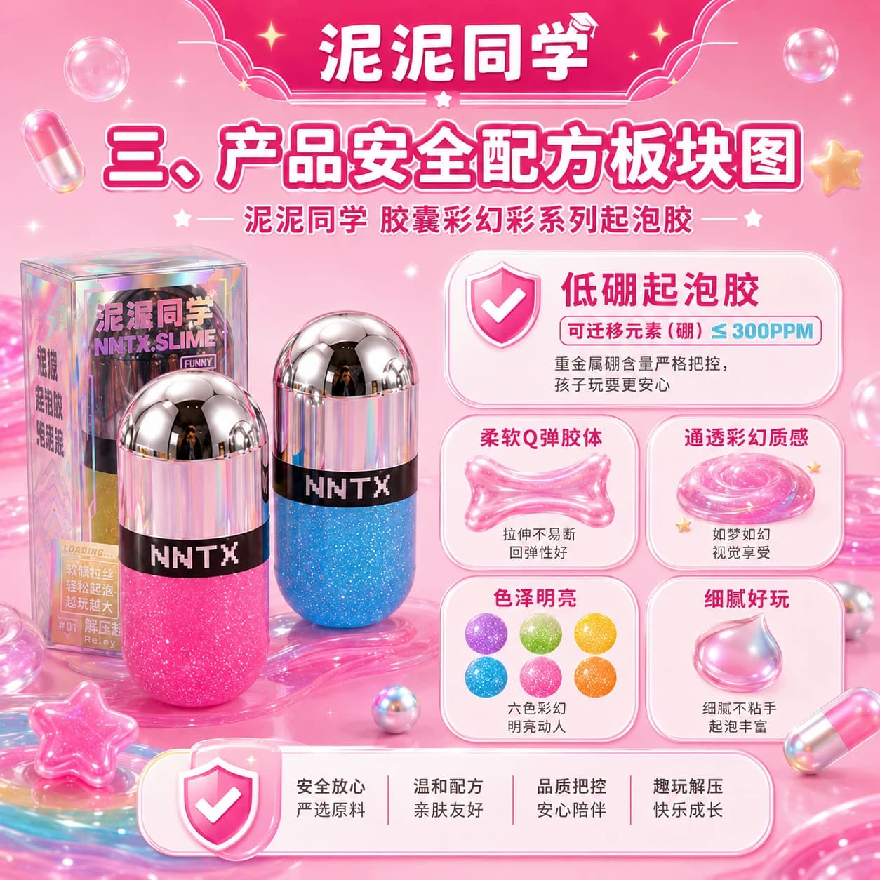 泥泥同学低硼胶囊系列起泡胶安全无毒安全解压玩具水晶泥 - 缩略图5