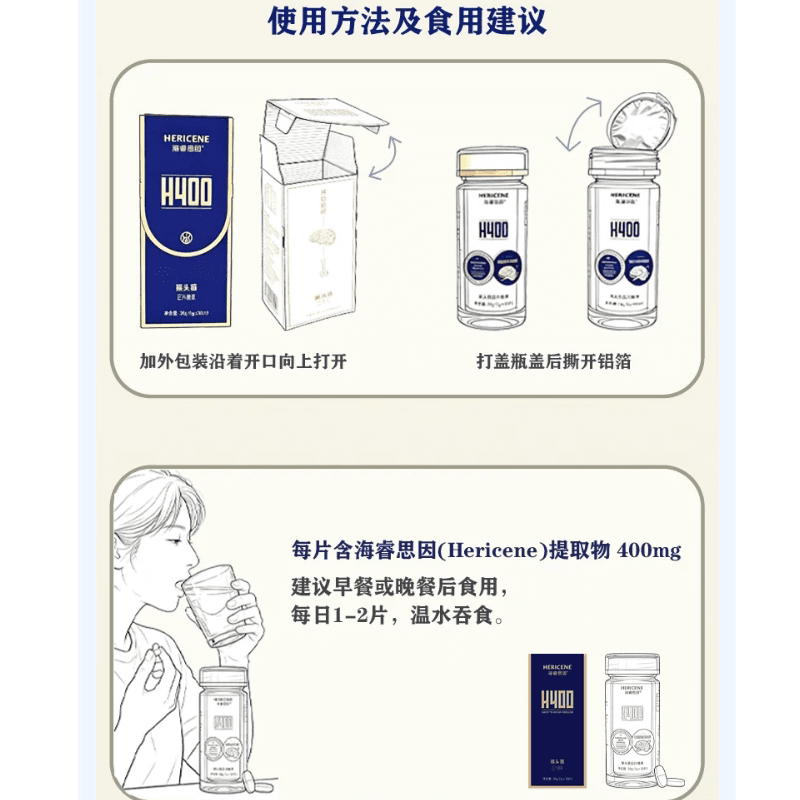 海睿思因猴头菌素浓缩强记忆语言认知补充膳食营养食品 - 缩略图4