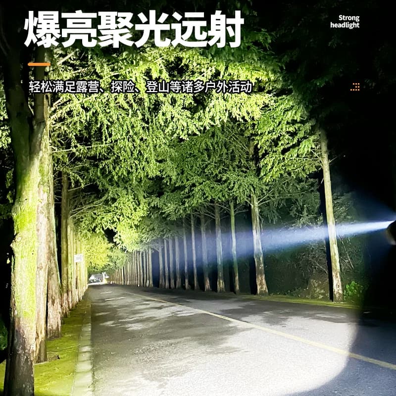 夜钓鱼头灯强光充电超亮头戴式户外超长续航手电筒家用轻感应专用 - 缩略图3