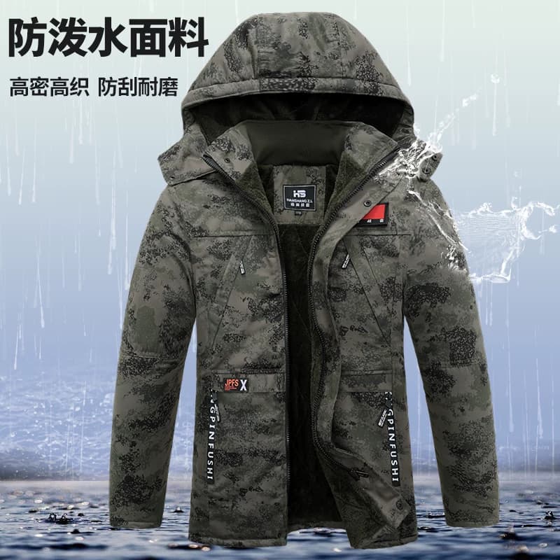 冬季户外防水棉服男加绒加厚棉衣军棉大衣保暖外套工作服劳保棉袄 - 缩略图2