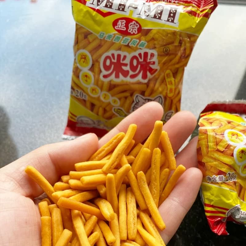 咪咪虾条正宗马来西亚风味40小包 8090后童年怀旧小卖部零食膨化 - 缩略图3