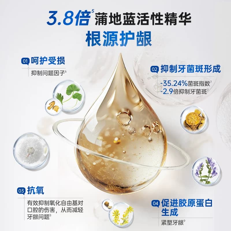 蒲地蓝牙膏成人特护不含氟牙菌斑改善牙龈牙周琥珀牙膏根源护龈 - 缩略图3