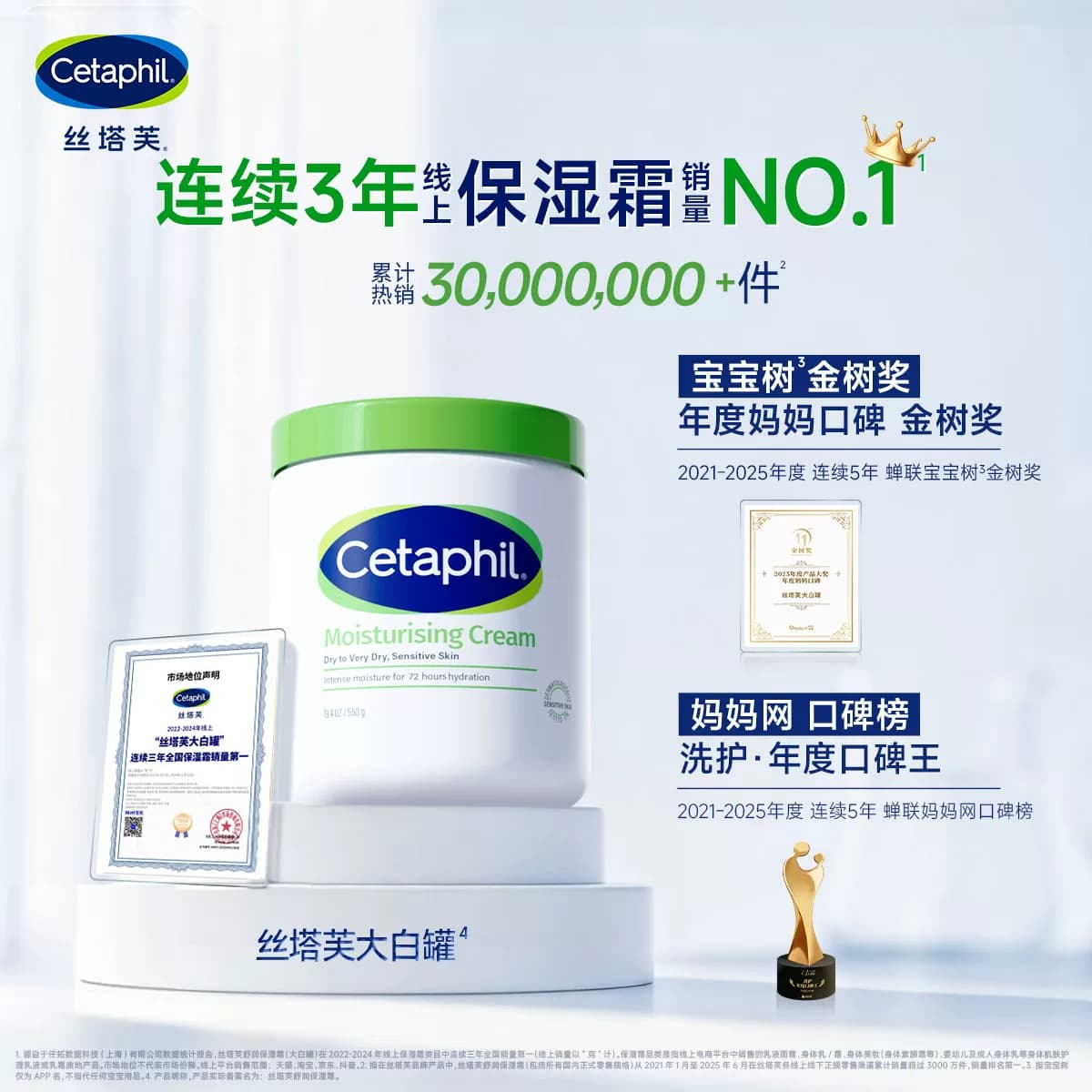 丝塔芙大白罐保湿霜敏感肌温和宝宝树获奖身体乳霜不含烟酰胺 - 缩略图3