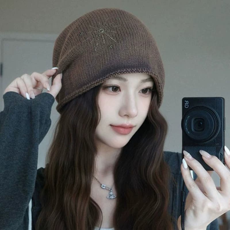 宽松大头围帽子女秋冬季新款显脸小卷边堆堆帽时尚百搭包头帽冷帽 - 缩略图5