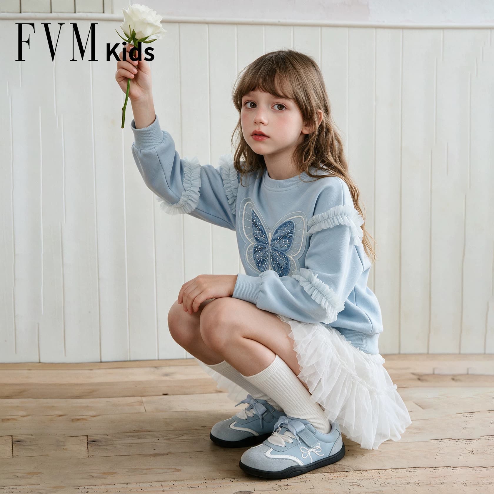 女童鞋子儿童公主运动板鞋2026新款秋季女宝大童女孩休闲蓝色德训 - 缩略图2