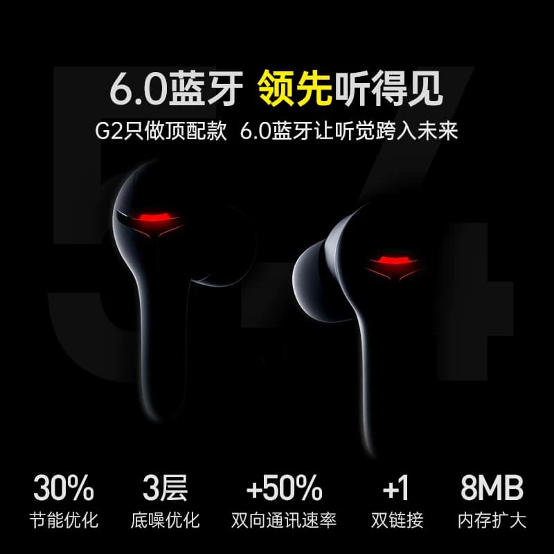 【10级风降噪】6.0蓝牙耳机无线入耳电竞游戏吃鸡0感延迟长续航G2 - 缩略图4