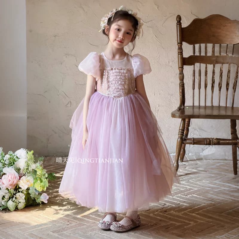 女童乐佩公主裙2026夏季新款长发蓬蓬网纱裙子生日礼服儿童连衣裙 - 缩略图5