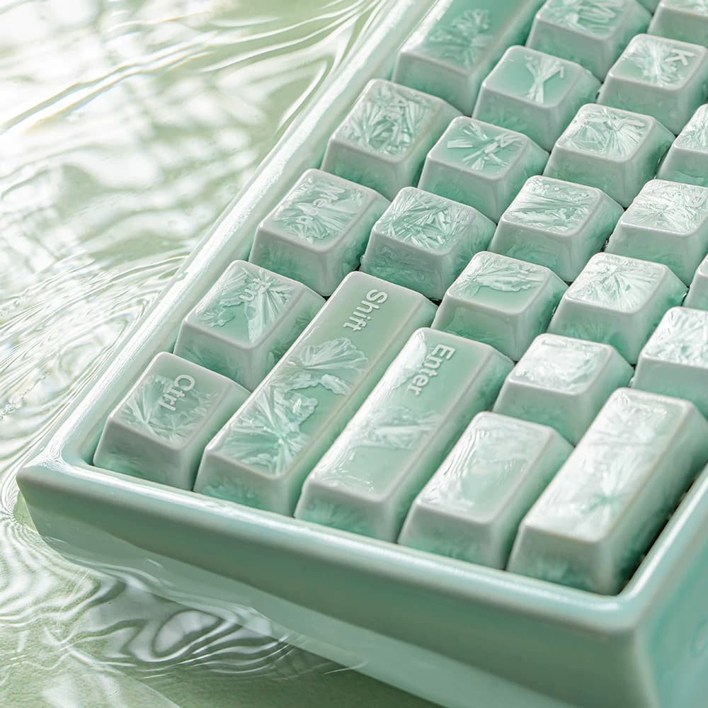 山海冰晶翠瓷山60磁轴键盘原创全陶瓷键盘电竞游戏有线办公61键盘 - 缩略图3