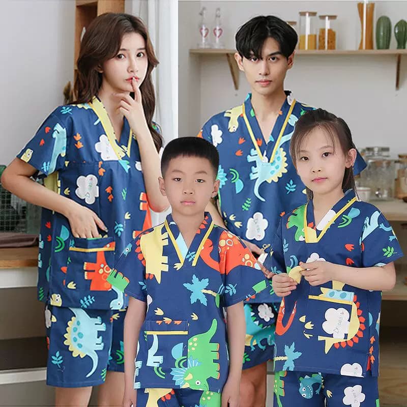 胸部双层汗蒸服女款100%纯棉情侣亲子套装桑拿服家居美容足疗浴服 - 缩略图4