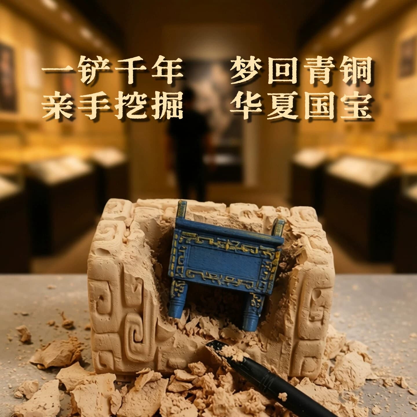 青铜器考古盲盒博物馆考古挖掘玩具历史文物挖宝挖土青铜鼎寻宝藏 - 缩略图2