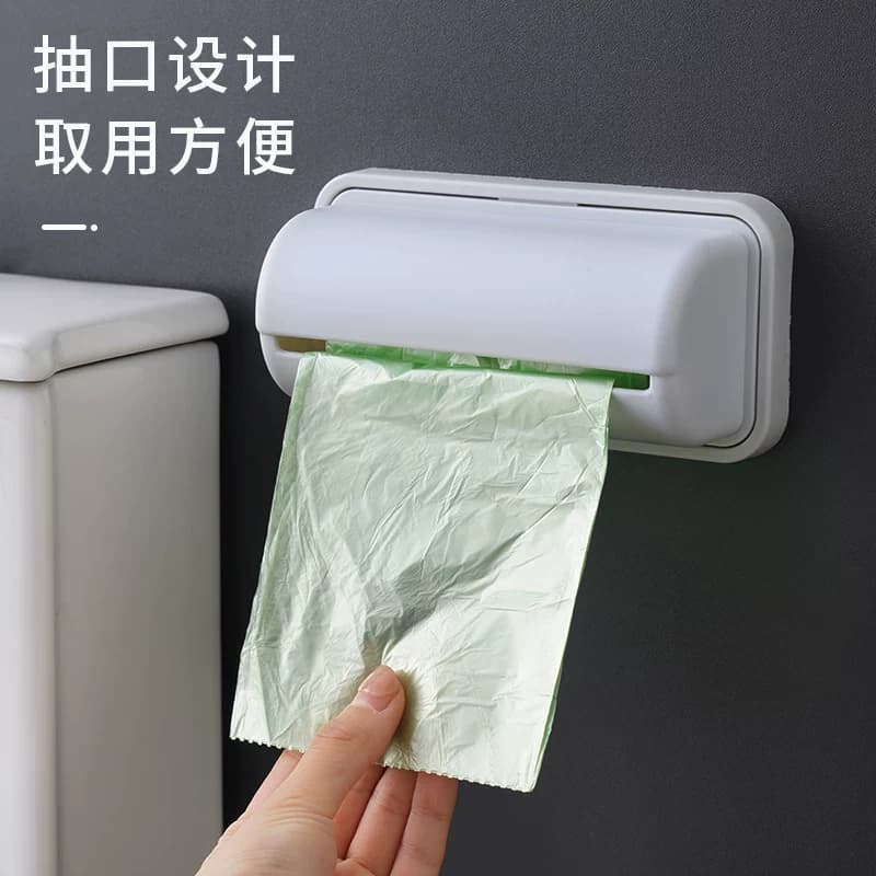厨房垃圾袋收纳神器抽取式创意壁挂式免打孔装垃圾袋塑料袋收纳盒 - 缩略图2