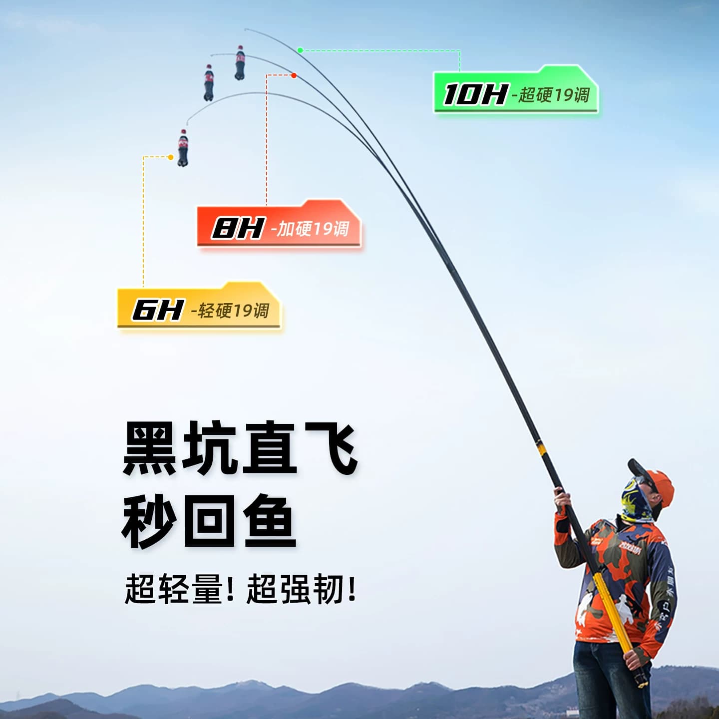 名者黑坑四代6H8H黑坑偷驴鱼竿飞抄飞磕碳素超轻超硬罗非钓鱼竿 - 缩略图3