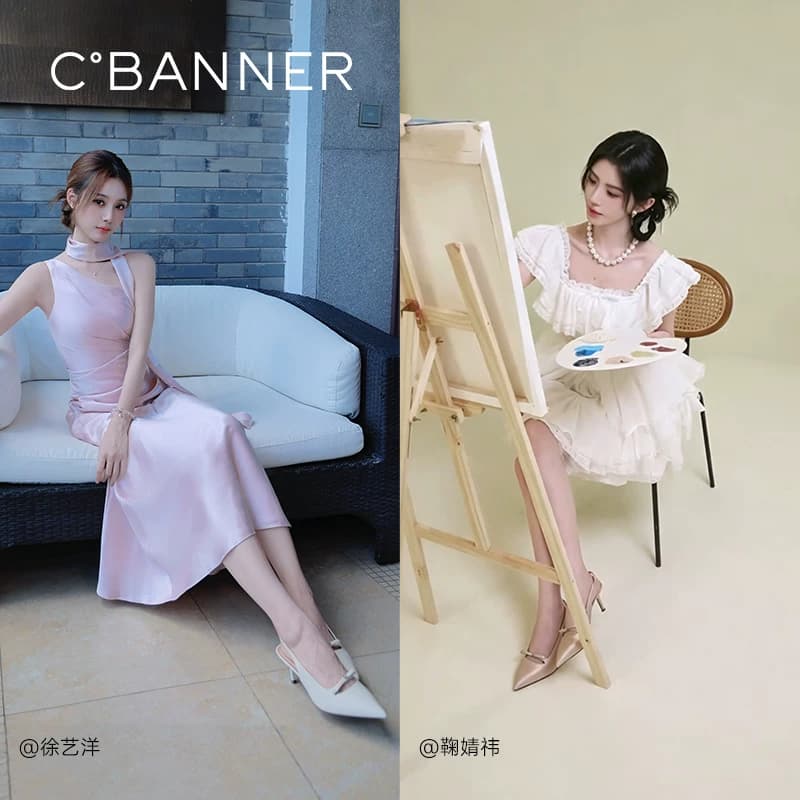 [徐艺洋|柳柳同款]千百度蝴蝶结细高跟鞋静音绝美夏女凉鞋徐绿杨 - 缩略图5