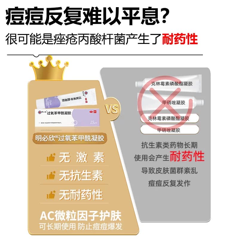 明必欣过氧苯甲酰凝胶bpo医用级正品祛痘软膏过氧化苯甲酰药膏 - 缩略图2