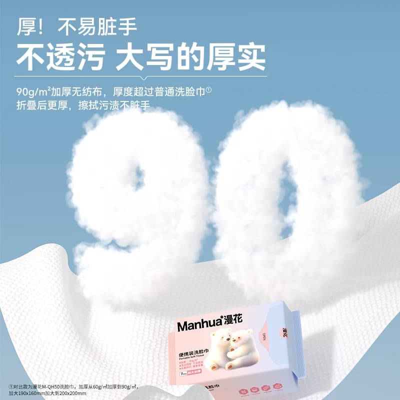 漫花一次性洁面巾旅游便携随身装擦脸巾毛巾吸水加大加厚洗脸巾 - 缩略图5