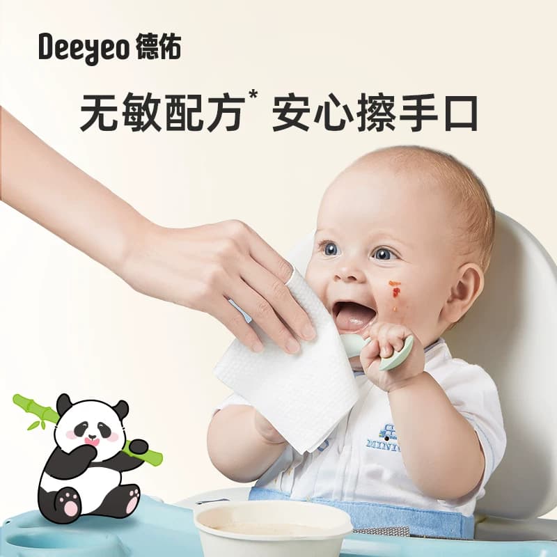 德佑婴儿湿巾婴儿手口湿巾纸大包装便携新生儿湿纸巾婴幼儿上学 - 缩略图2