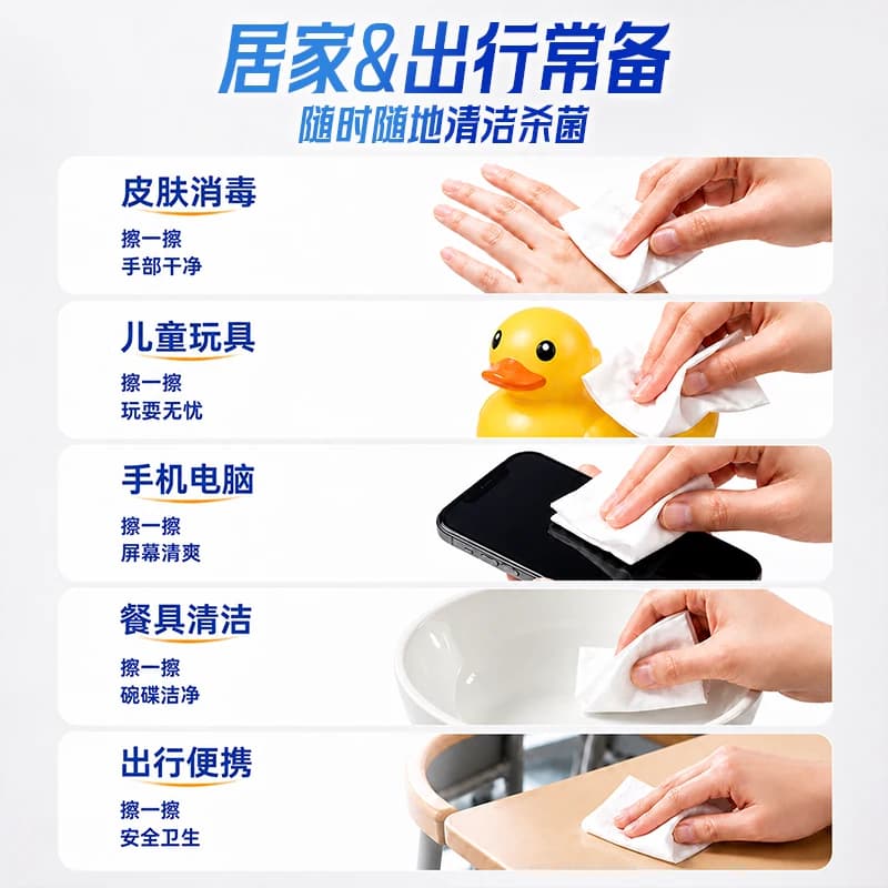 德佑75度酒精湿巾小包便携小学生家用大包消毒湿巾儿童杀菌幼儿园 - 缩略图5