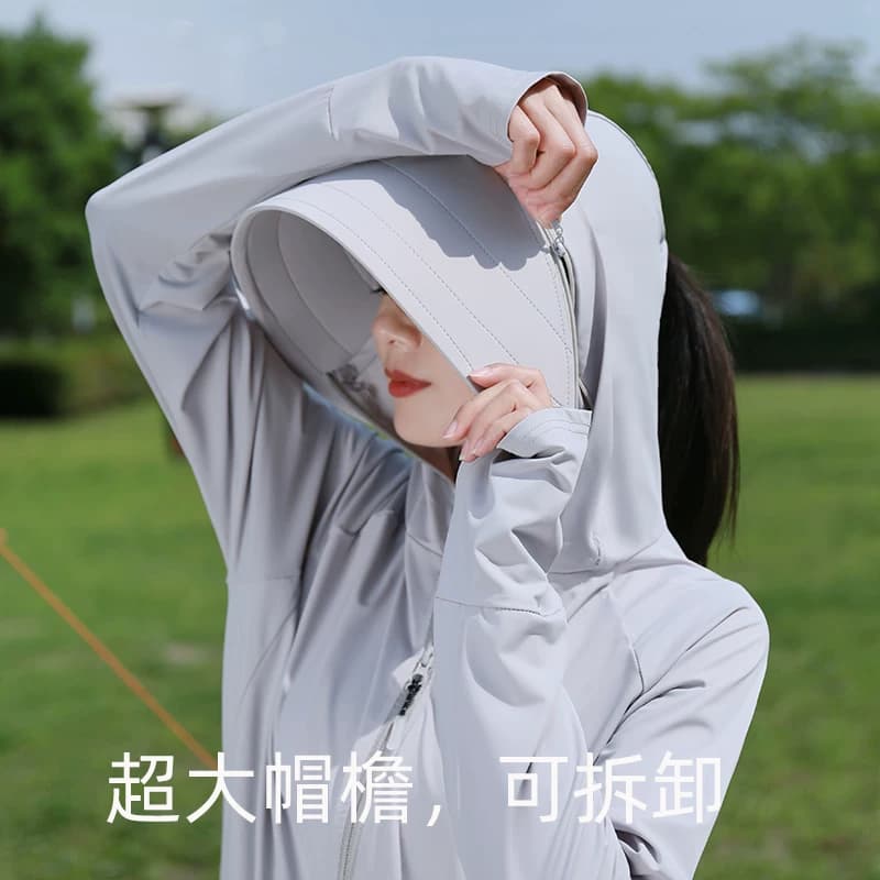 防晒衣女款大帽檐2026新款防紫外线夏季宽松冰丝冰感轻薄防晒服 - 缩略图2