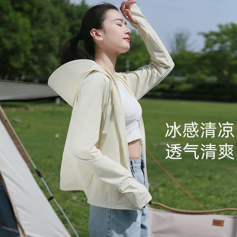 防晒衣女款大帽檐2026新款防紫外线夏季宽松冰丝冰感轻薄防晒服 - 缩略图3