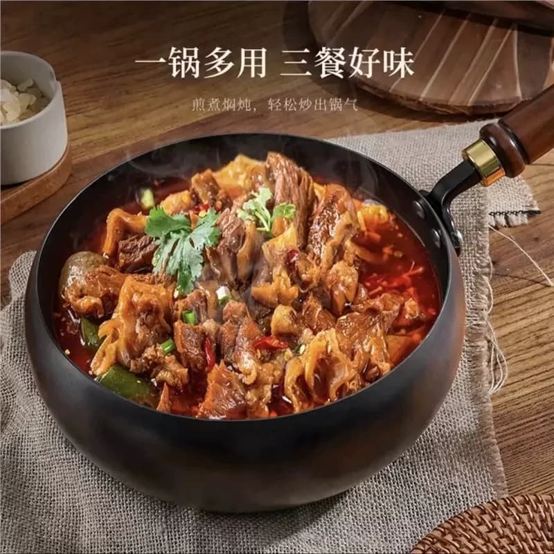 大肚锅铁锅大肚锅纯手工锻打小炒锅迷你小铁锅家用无涂层不粘锅G - 缩略图2