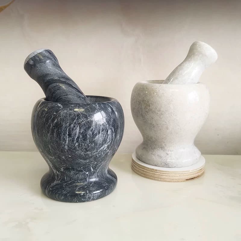 家用蒜臼子捣蒜器天然石头捣药罐研磨器蒜泥神器打磨压蒜器蒜缸子 - 缩略图4