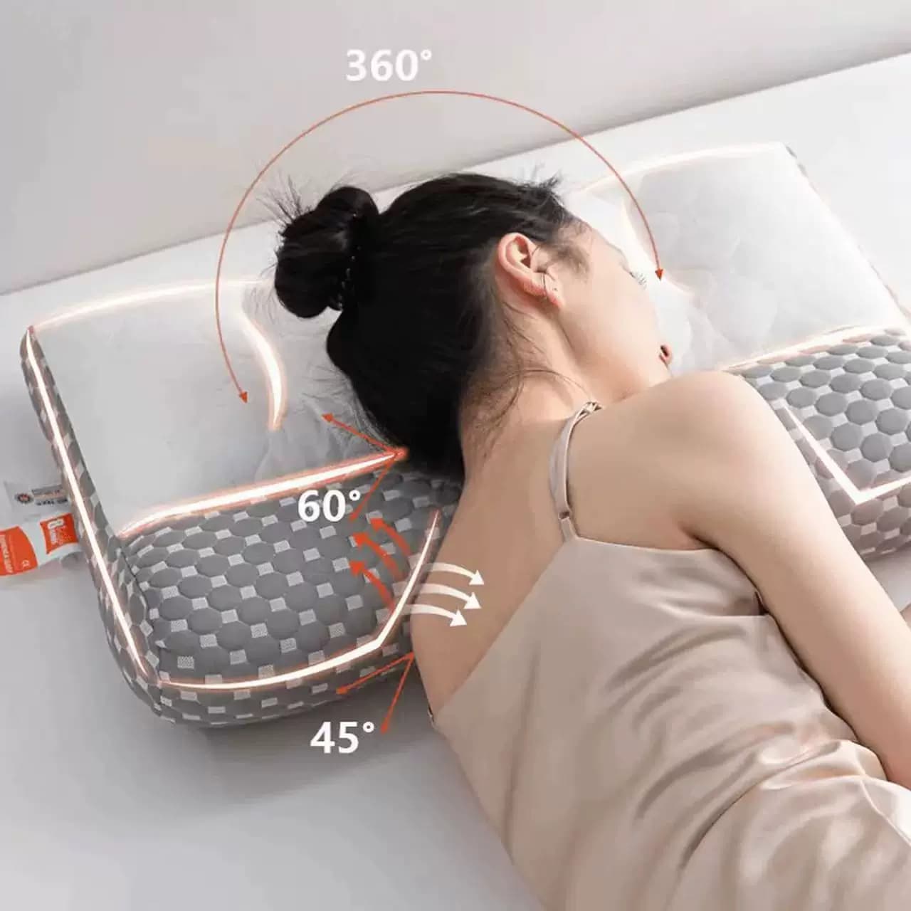 成人内嵌乳胶片助睡眠护颈椎助眠牵引枕头颈椎矫正枕芯家用抗疲劳 - 缩略图4