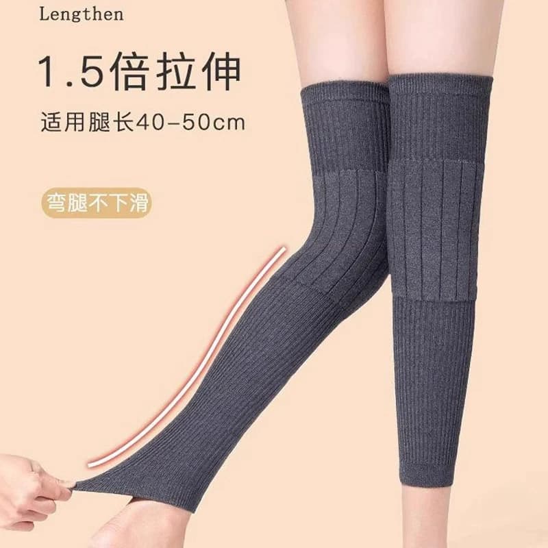 羊绒护膝盖加长款男女士关节保暖老寒腿秋冬季防寒防滑长筒护腿套 - 缩略图3