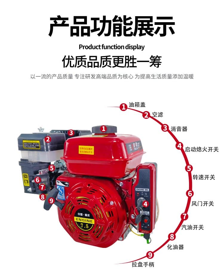 170汽油机190F小型内燃四冲程微机耕膨化机抽水抹光机196F发动机 - 缩略图4