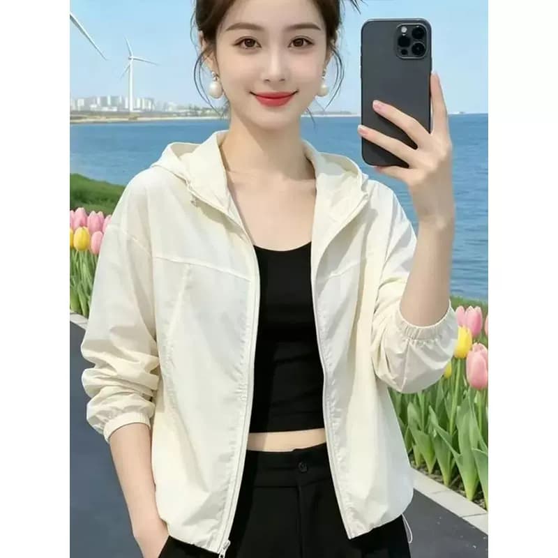 休闲风短款防晒服外套女夏季2026年新款透气薄款显瘦小个子防晒衫 - 缩略图2