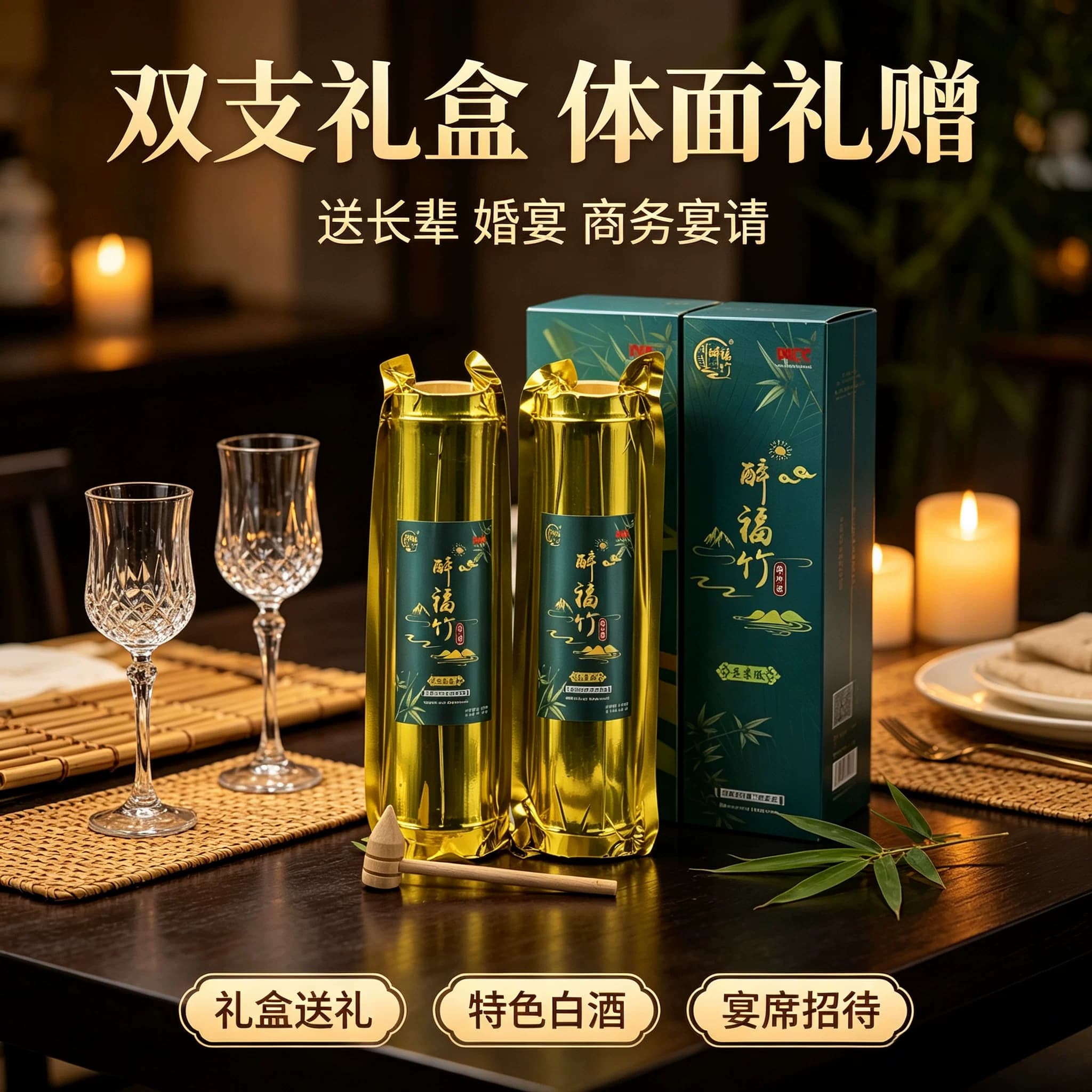 醉福竹江西竹筒酒青竹酒52度原生态竹筒酒鲜竹酒500ml整箱礼盒装 - 缩略图4