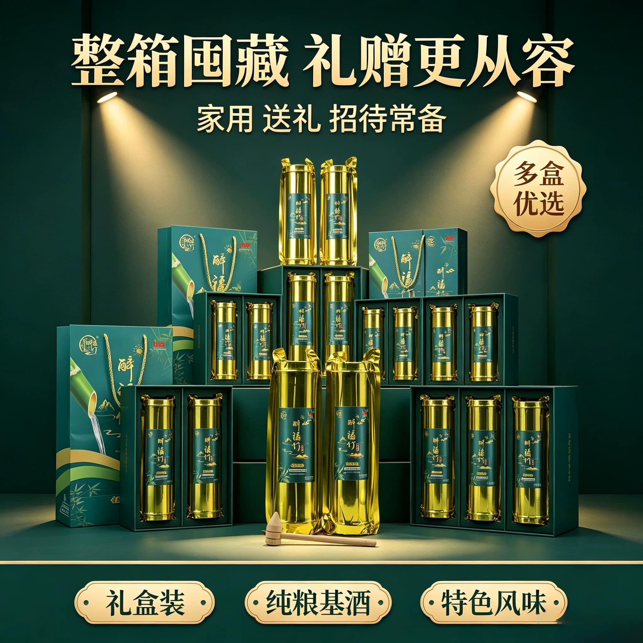 醉福竹江西竹筒酒青竹酒52度原生态竹筒酒鲜竹酒500ml整箱礼盒装 - 缩略图5