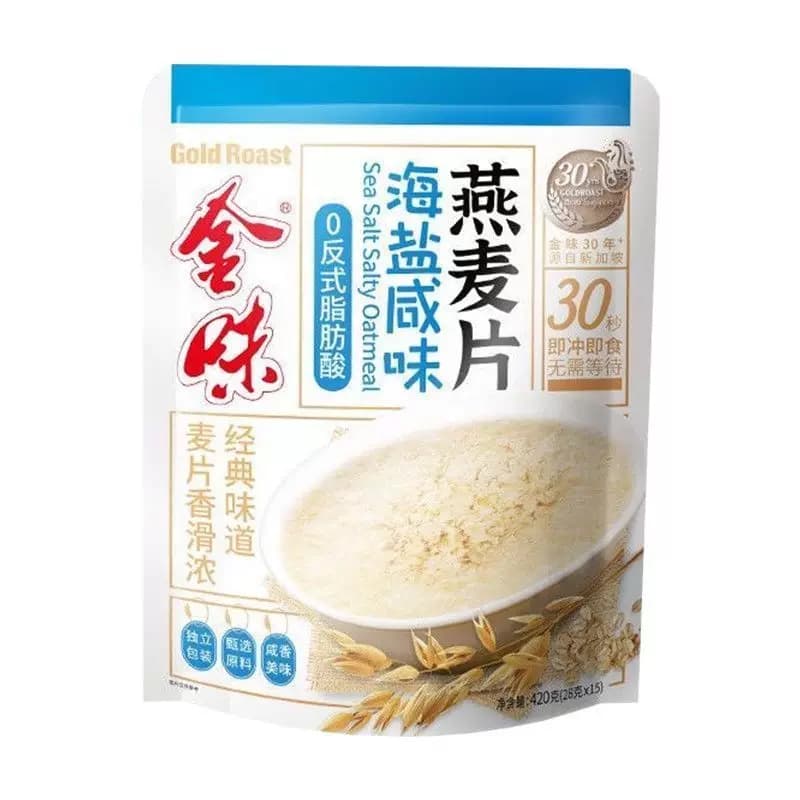 金味海盐咸味燕麦片0反式脂肪酸0添加蔗糖速溶早餐冲饮品420g袋装 - 缩略图5