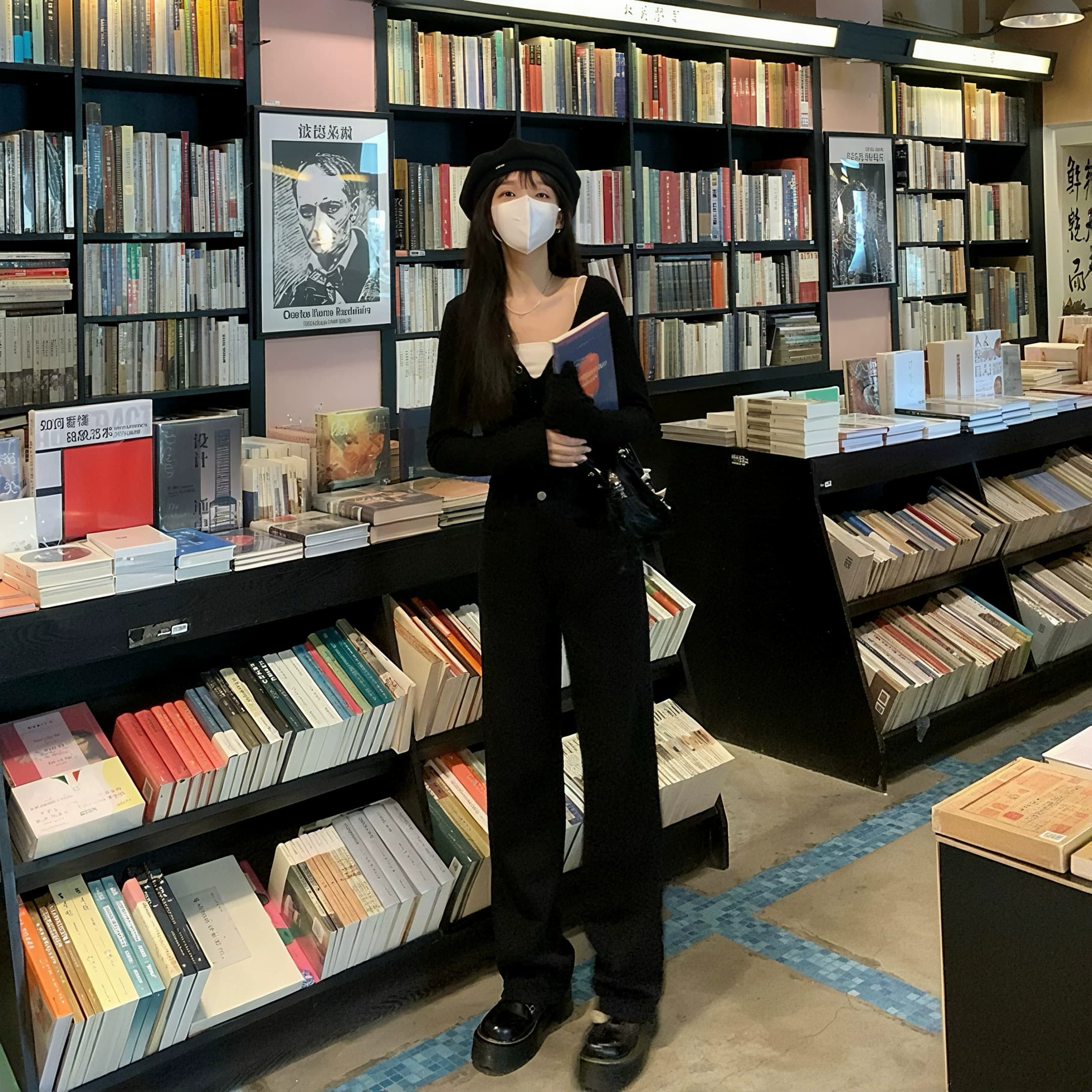 艾恩晟 牛仔裤黑色窄版阔腿裤女 高腰显瘦基础款宽松遮肉 - 缩略图4